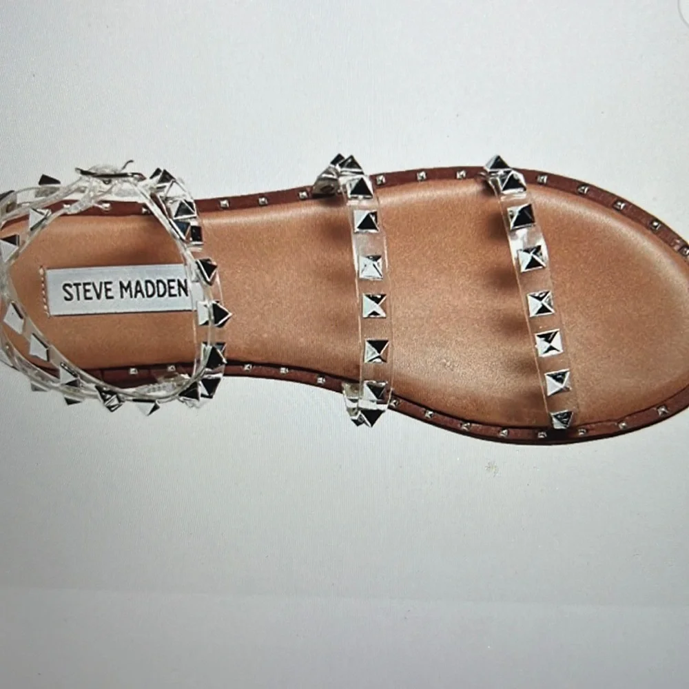 NWOT Brand new! Steve Madden Travel Clear Sandals in Size 7.5. Still in Box - Picture 3 of 15